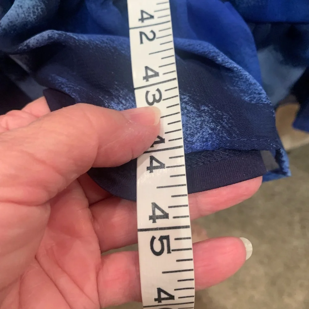 Taylor Blue Patterned Long Sleeve Dress - Picture 6 of 7